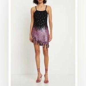 GIUSEPPE DI MORABITO | Embellished Viscose Mini Dress Lilac Pink | US 6